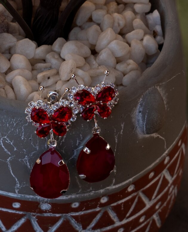 Crimson Cascade Earrings (DSC06011) ❤️✨