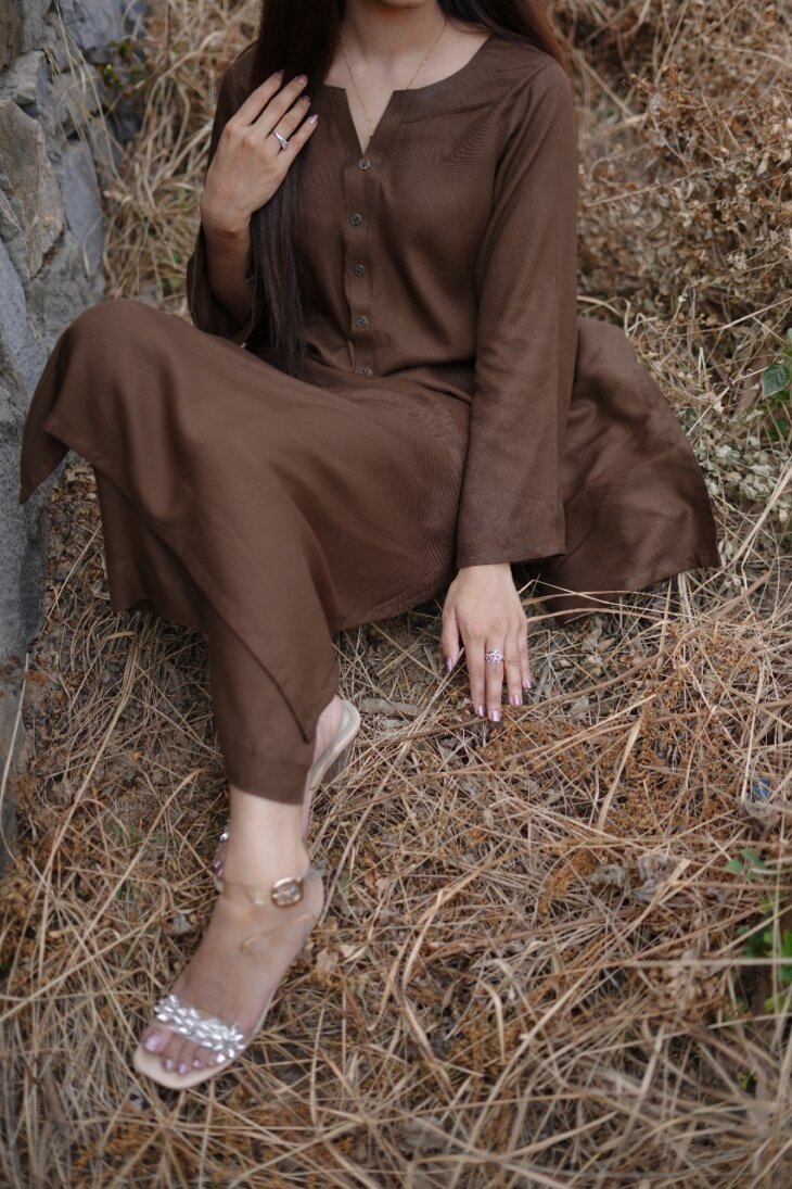 2 Piece Brown Kurta for WoMen - Image 4