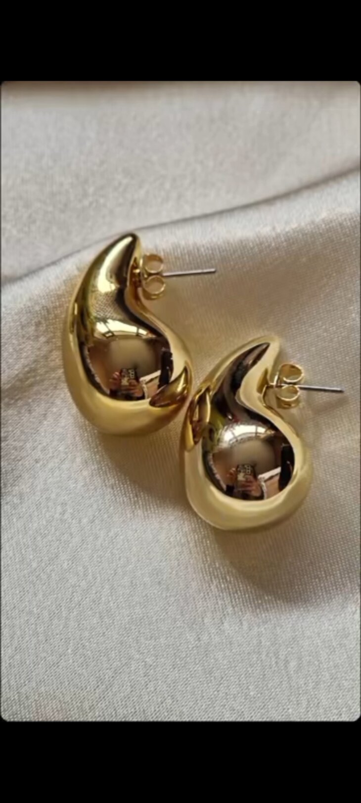Golden Crescent Stainless Earrings - Image 3