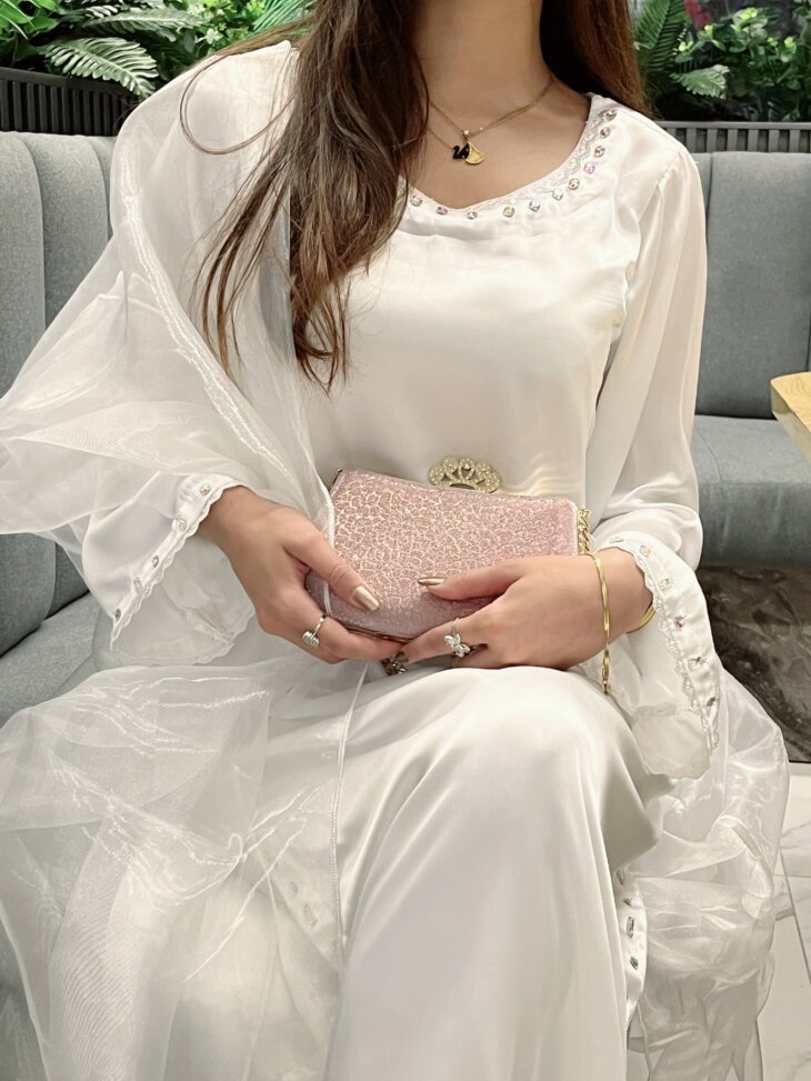 White Butter Silk Ensemble 3 piece suit