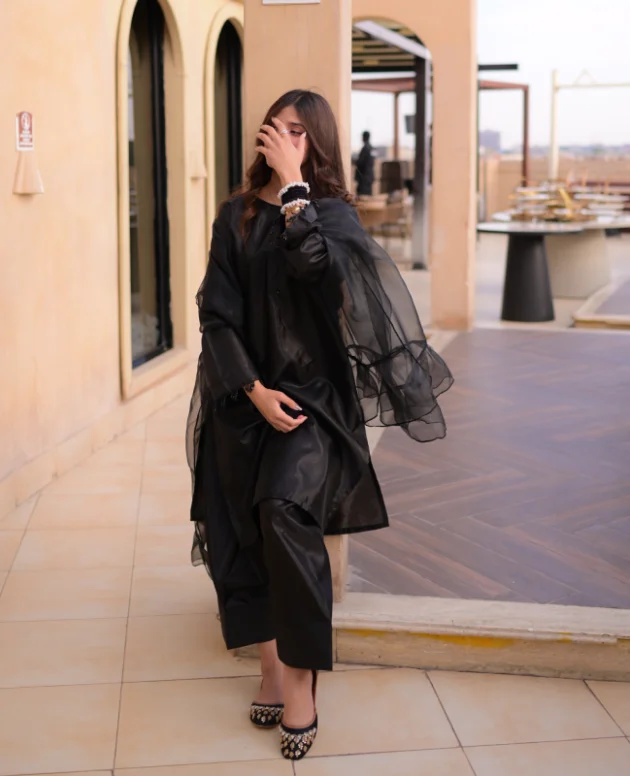 Jet Black Farshi SHalwar