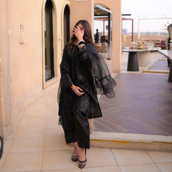 Jet Black Farshi SHalwar