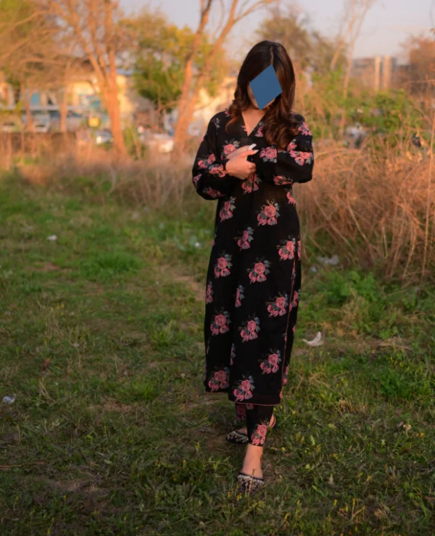 2 piece  Printed Swizz lawn suit(Black)